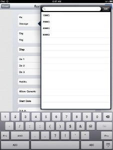 Rx Dosing List Popover